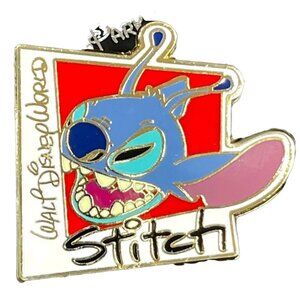 Disney Stitch Trading Pin Signature Square Lapel Pin Brooch Badge Accessories